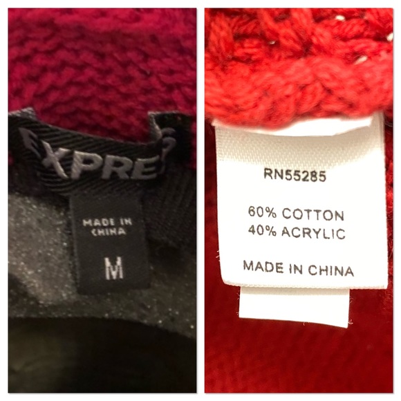 Express cowl neck red sleeveless tunic sweater M - Picture 6 of 6